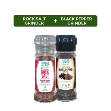 Natureland Black Salt Crystals with Grinder, 100Gm 